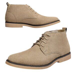 Bruno Marc Men's 13 Suede Leather Chukka Boots Natural Tan Beige Laced Up Dandy